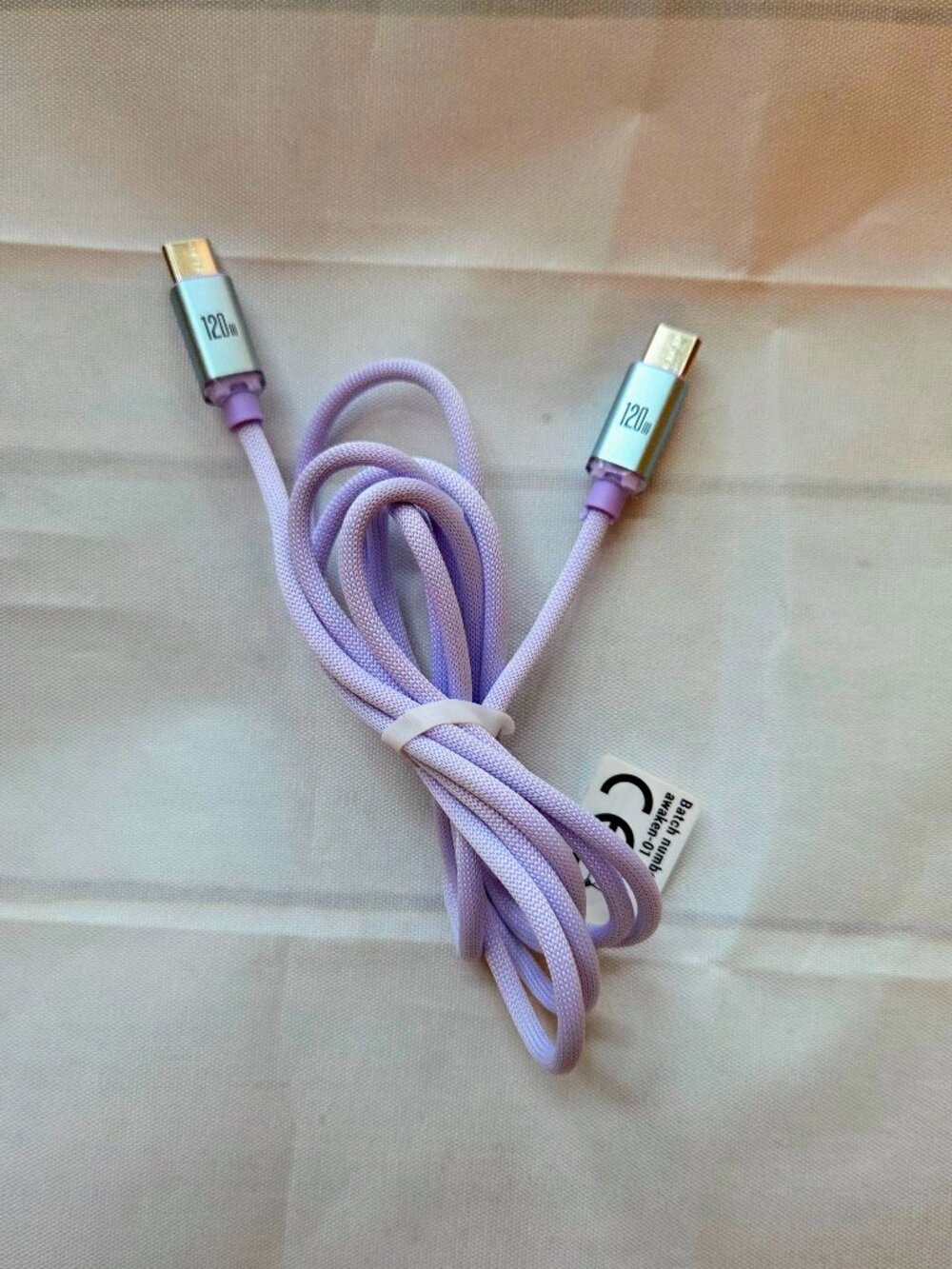 120W USB-C Fast Charging 1.5m/4.92ft Cable Light Purple NEW For Samsung iPhone